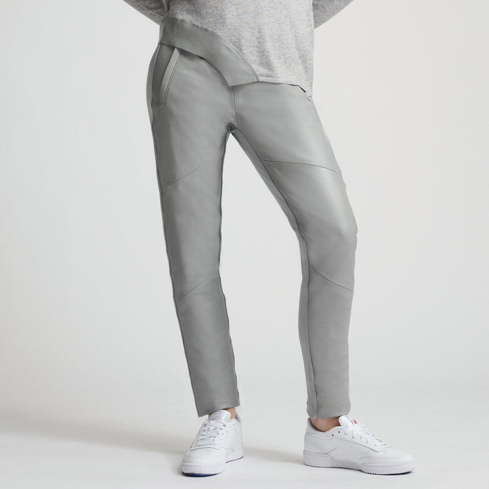 Frankie Leather Jogger Pant - Earl Grey