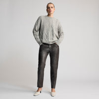 Tory Leather Pant - Gun Metal