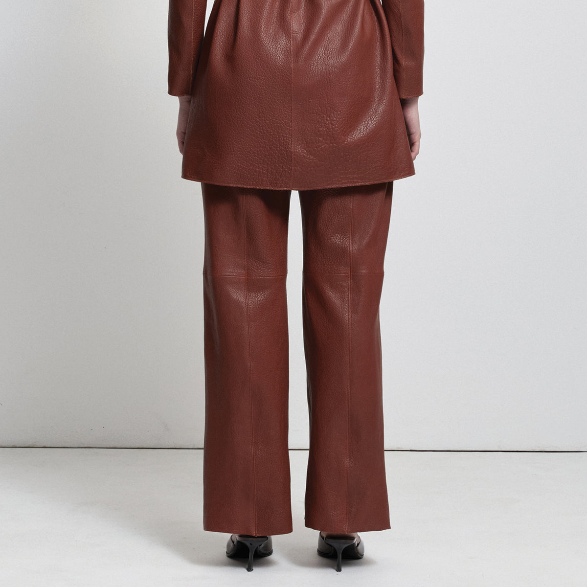 Chicago Wide Leg Pant - Honey Textured Leather