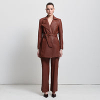 Chicago Wide Leg Pant - Honey Textured Leather