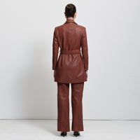 Chicago Wide Leg Pant - Honey Textured Leather