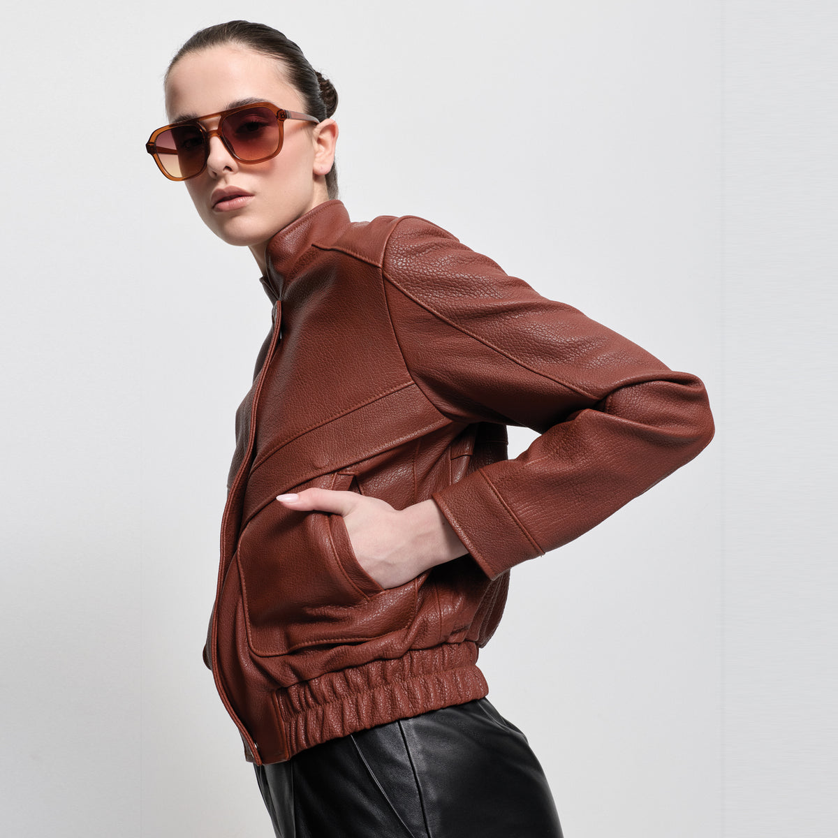 Rory Jacket - Honey Textured Leather