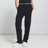 Base Layer Wide Leg Knit Pant- Jet Black