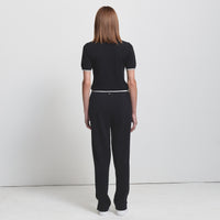 Base Layer Wide Leg Knit Pant- Jet Black