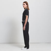Base Layer Wide Leg Knit Pant- Jet Black