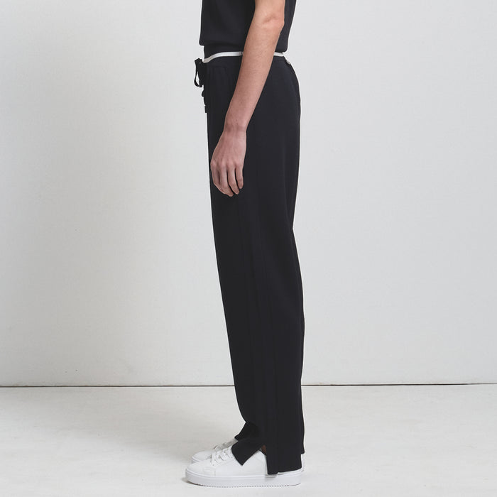 Base Layer Wide Leg Knit Pant- Jet Black
