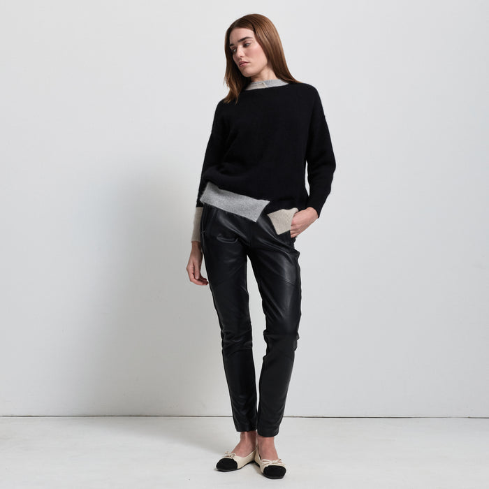 Frankie Jogger Pant - Jet Black Leather