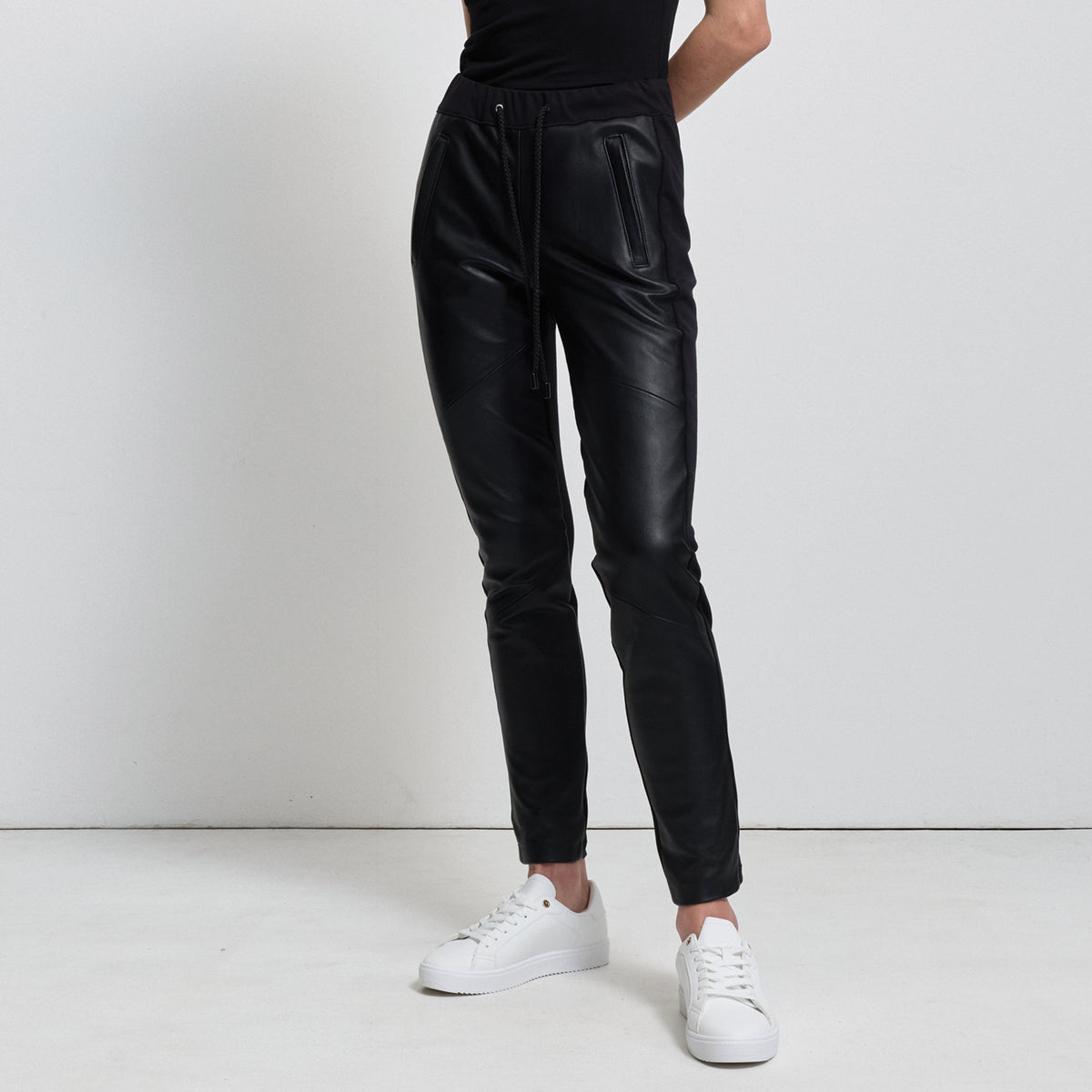 Frankie Jogger Pant - Jet Black Leather