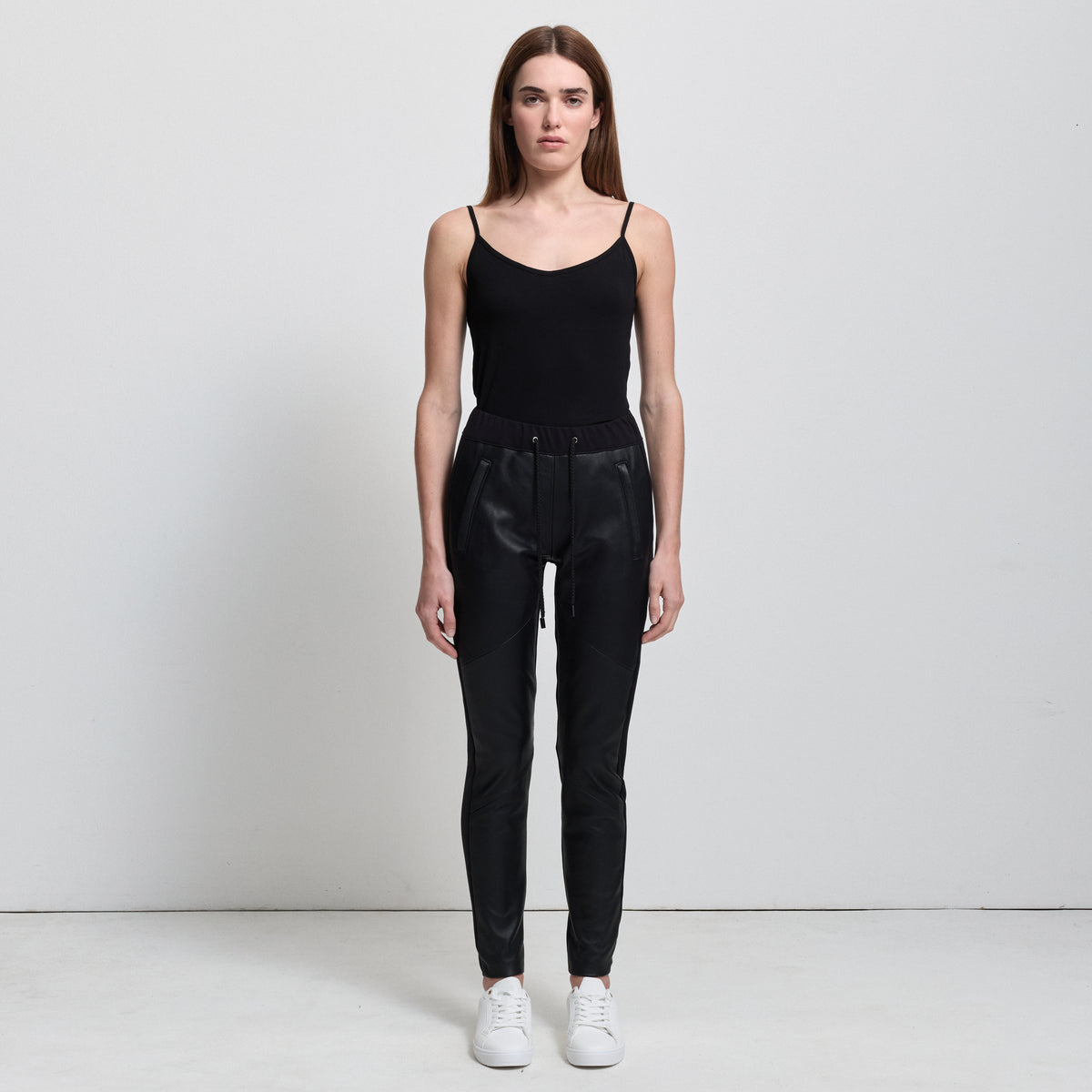Frankie Jogger Pant - Jet Black Leather
