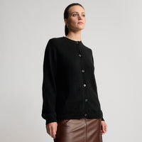 Charlie Cashmere Knit Cardigan - Jet Black