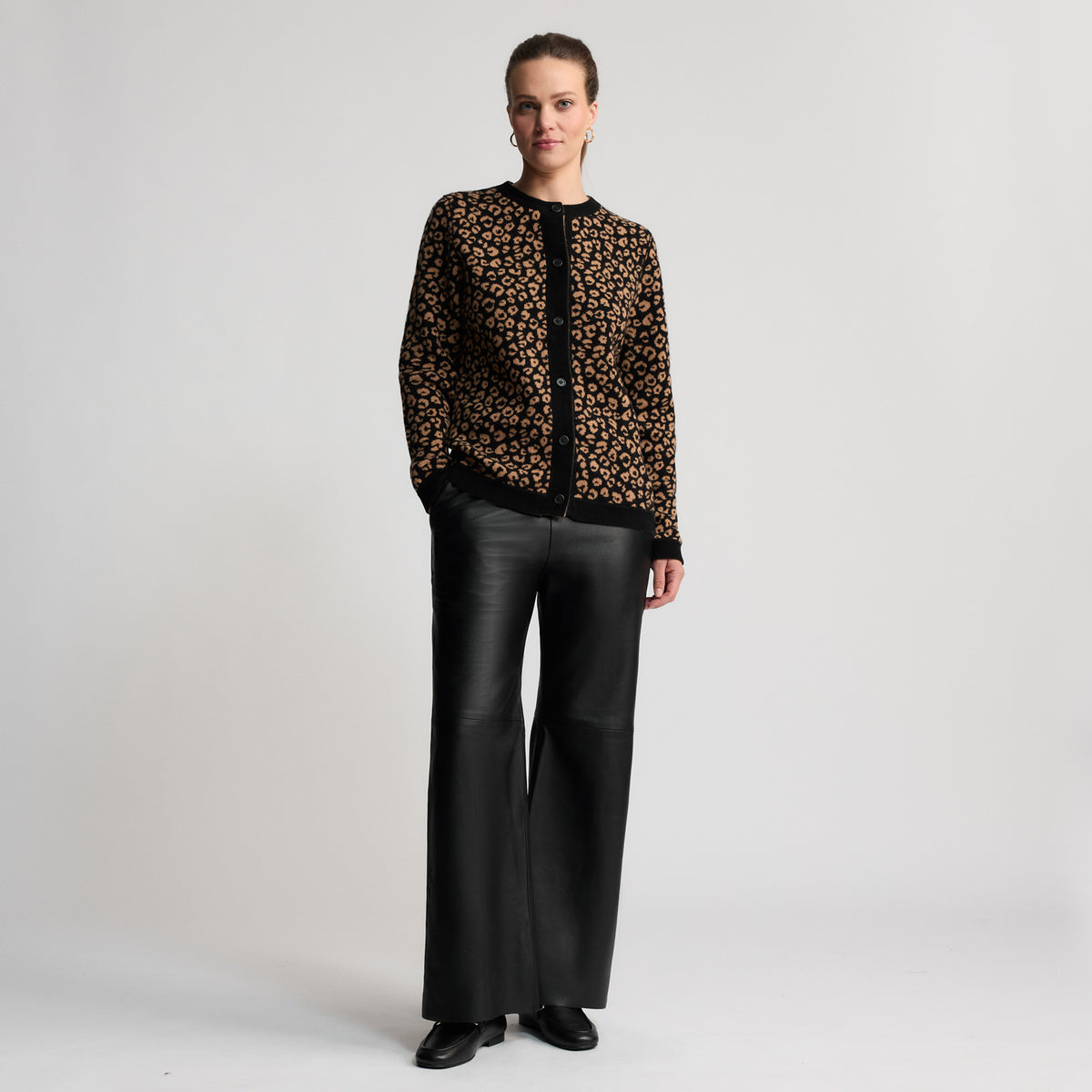 Chicago - Wide Leg Leather Pant - Jet Black