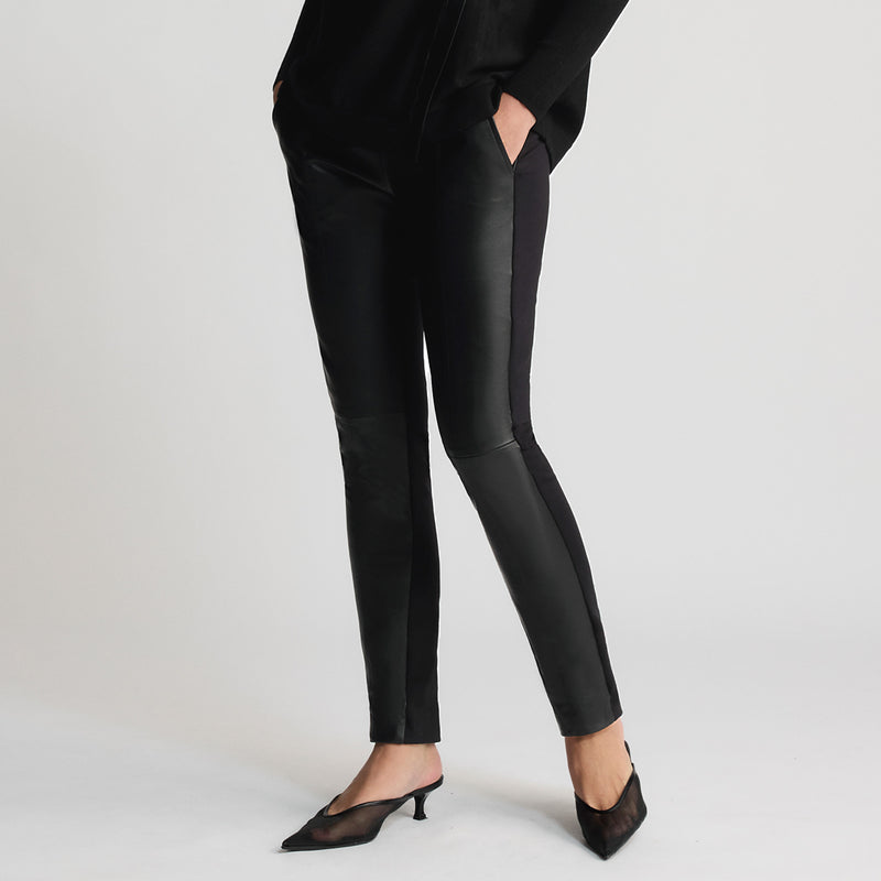 Fergie Leather Jogger Pant - Jet Black