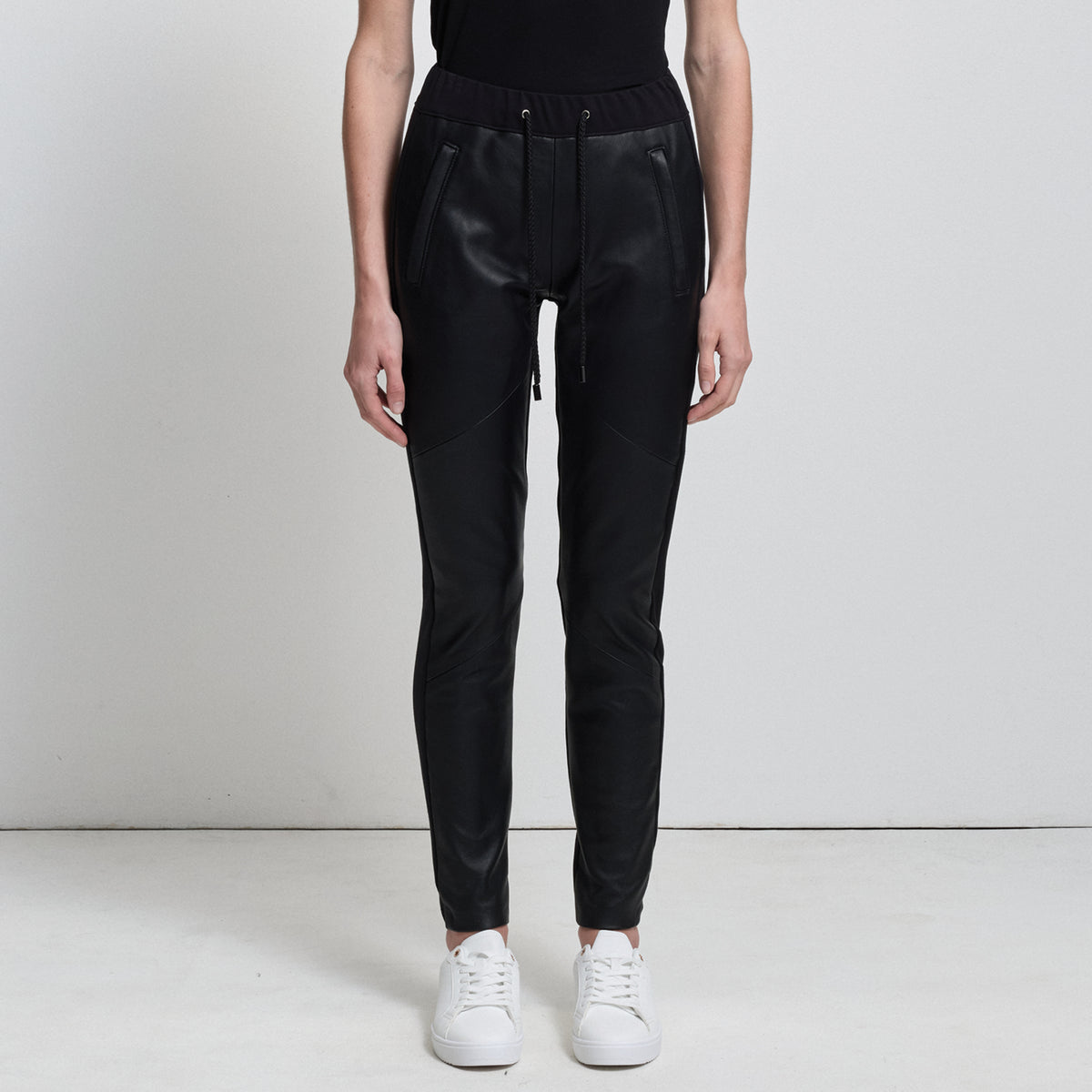 Frankie Jogger Pant - Jet Black Leather