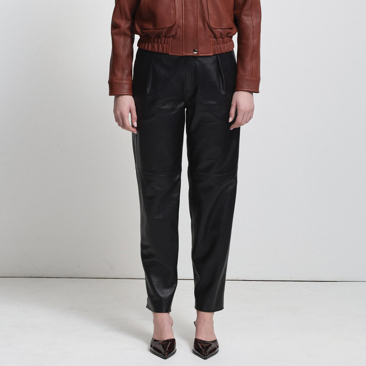 Harriet Trouser - Jet Black Leather