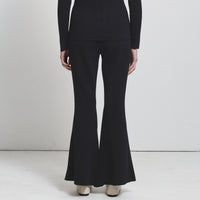 Base Layer Flared Knit Pant- Jet Black