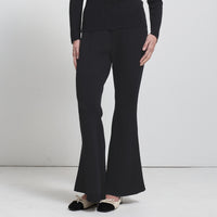 Base Layer Flared Knit Pant- Jet Black