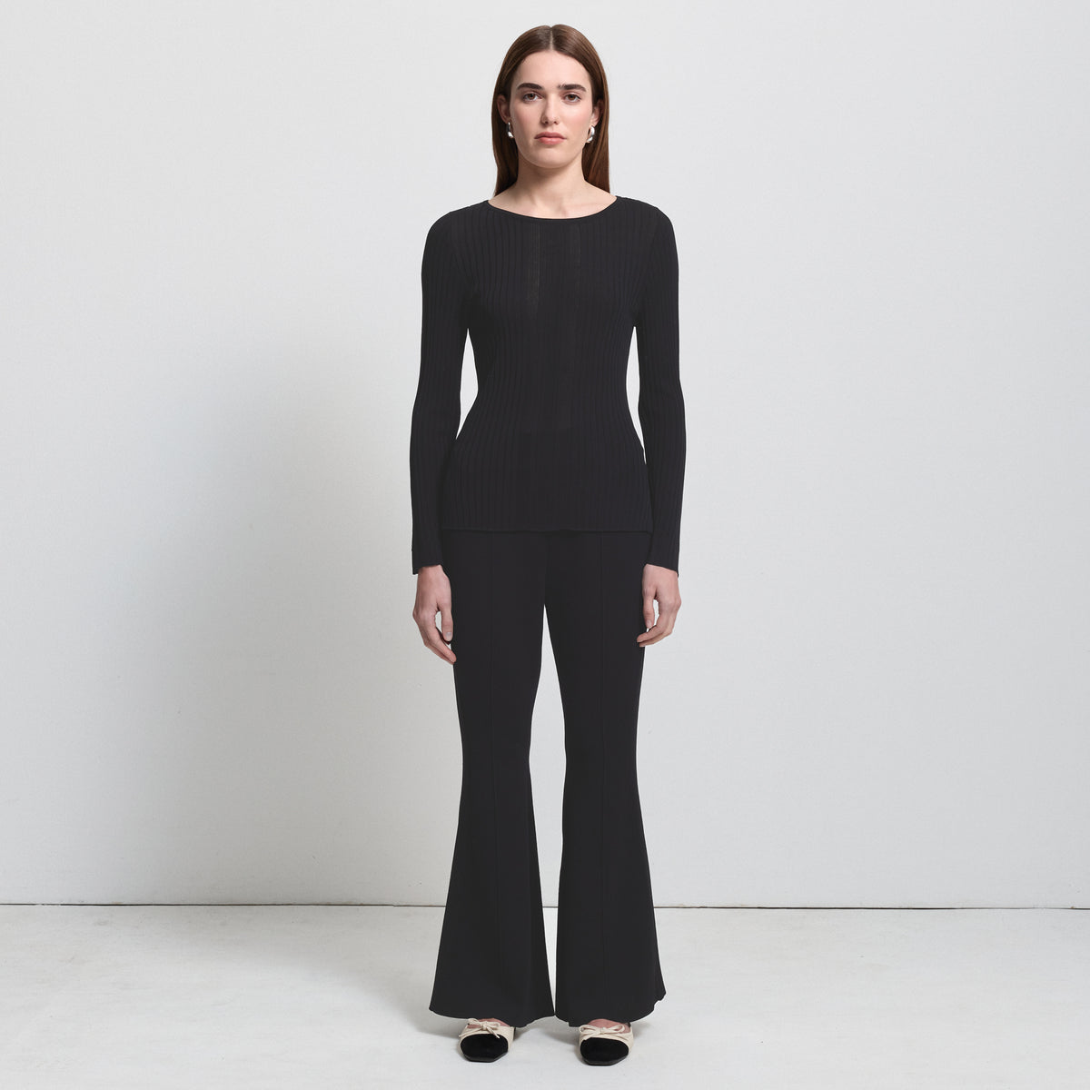 Base Layer Multi-Rib Long Sleeve Knit - Jet Black