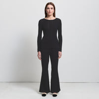 Base Layer Multi-Rib Long Sleeve Knit - Jet Black
