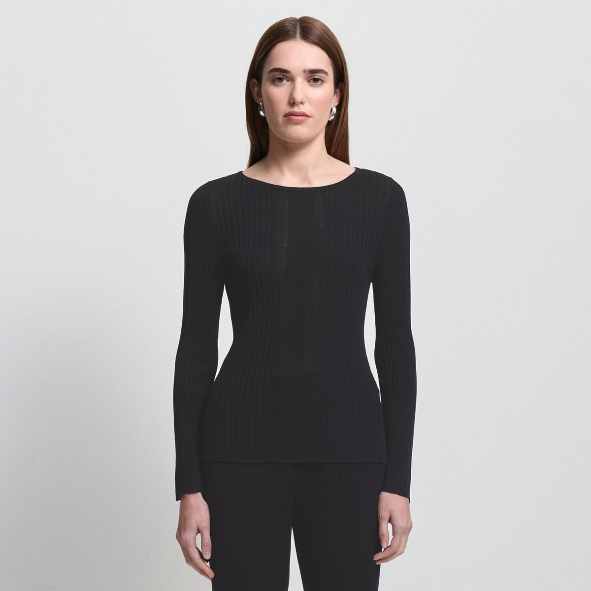 Base Layer Multi-Rib Long Sleeve Knit - Jet Black