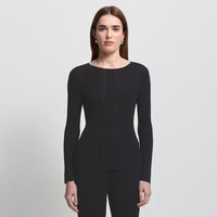 Base Layer Multi-Rib Long Sleeve Knit - Jet Black