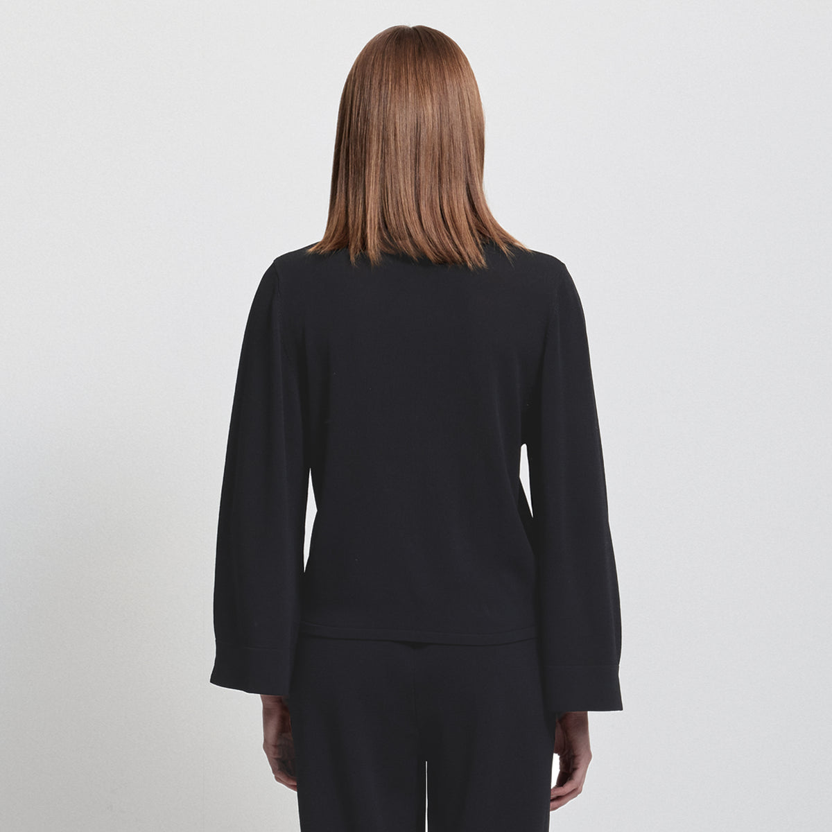 Base Layer Relaxed V-Neck Knit - Jet Black