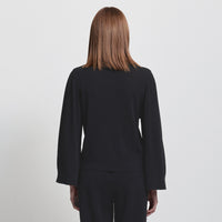 Base Layer Relaxed V-Neck Knit - Jet Black