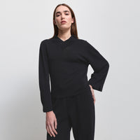 Base Layer Relaxed V-Neck Knit - Jet Black