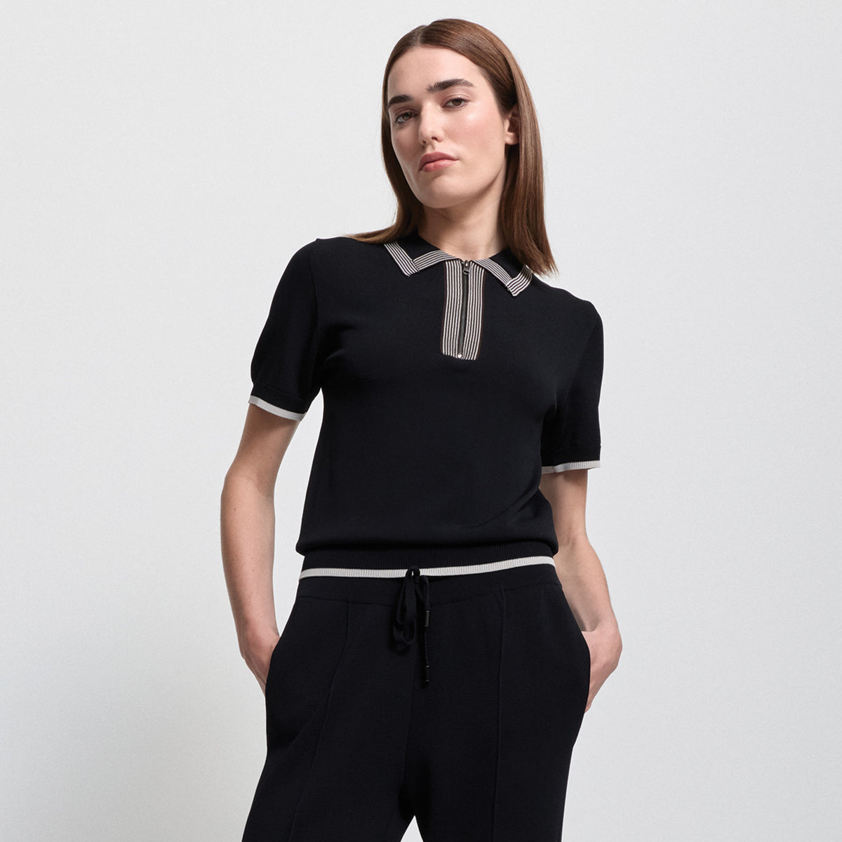 Base Layer Zip Polo - Jet Black