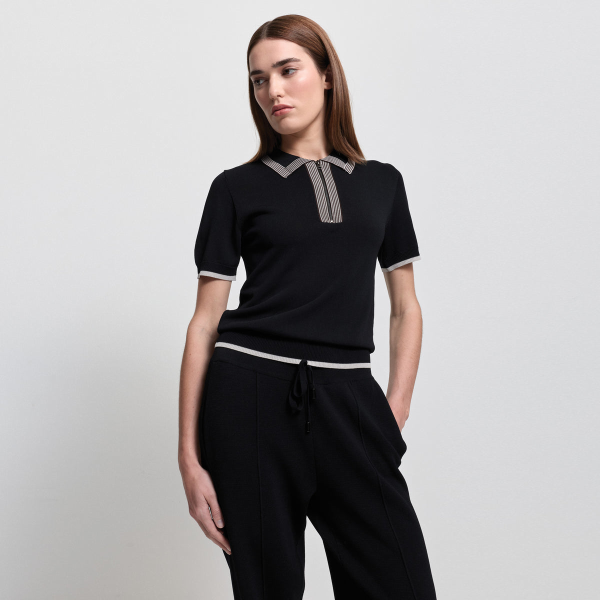Base Layer Zip Polo - Jet Black