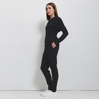 Base Layer Relaxed Straight Leg Knit Pant- Jet Black