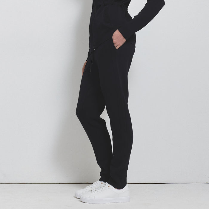Base Layer Relaxed Straight Leg Knit Pant- Jet Black