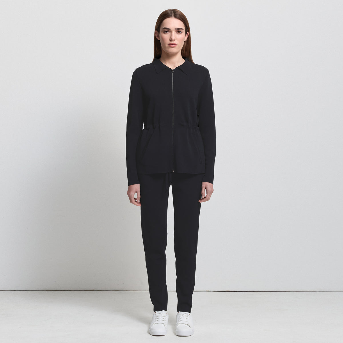 Base Layer Relaxed Straight Leg Knit Pant- Jet Black