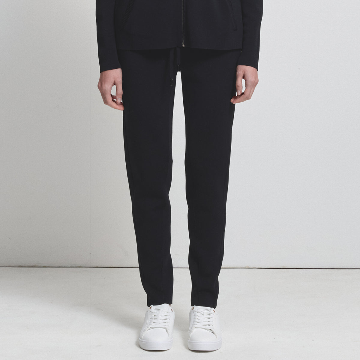 Base Layer Relaxed Straight Leg Knit Pant- Jet Black