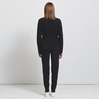 Base Layer Relaxed Straight Leg Knit Pant- Jet Black