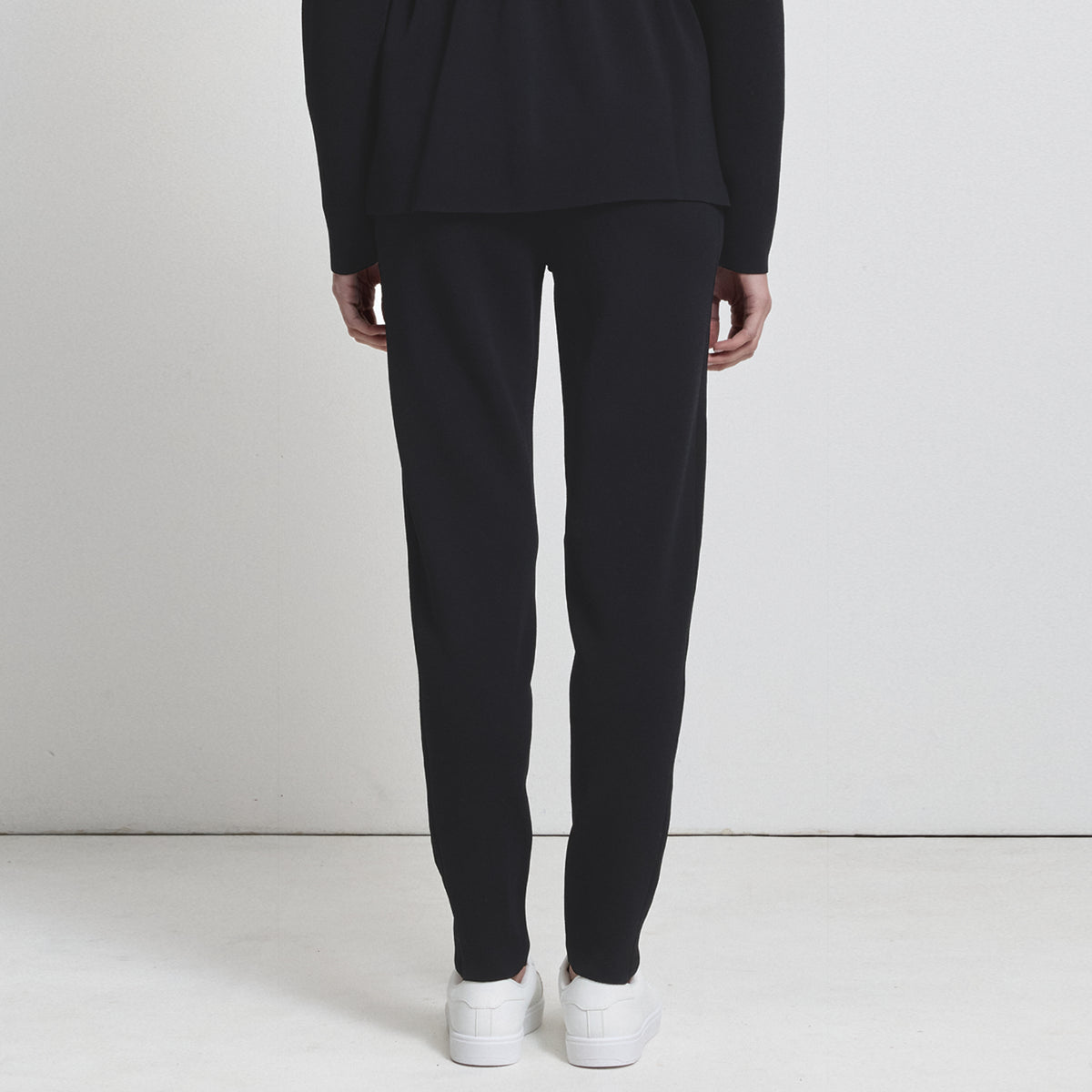 Base Layer Relaxed Straight Leg Knit Pant- Jet Black