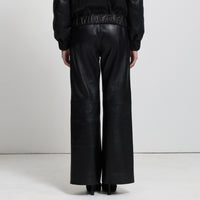 Colton Baggy Wide Leg Pant - Jet Black Leather