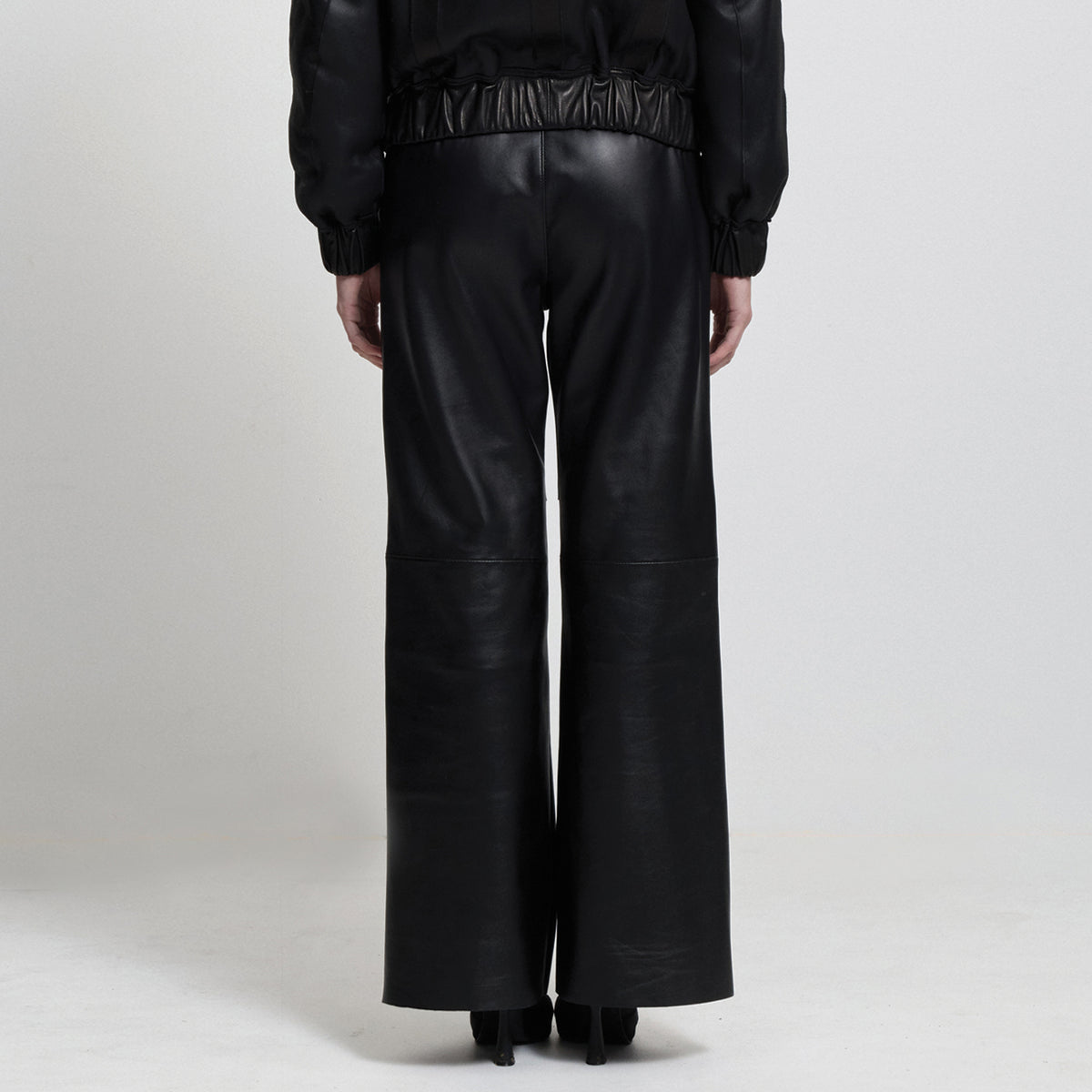 Colton Baggy Wide Leg Pant - Jet Black Leather