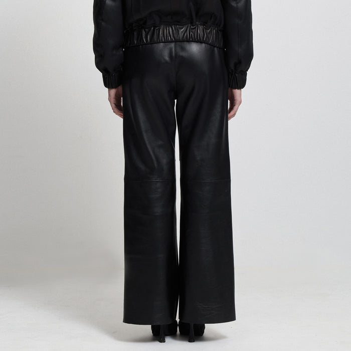 Colton Baggy Wide Leg Pant - Jet Black Leather