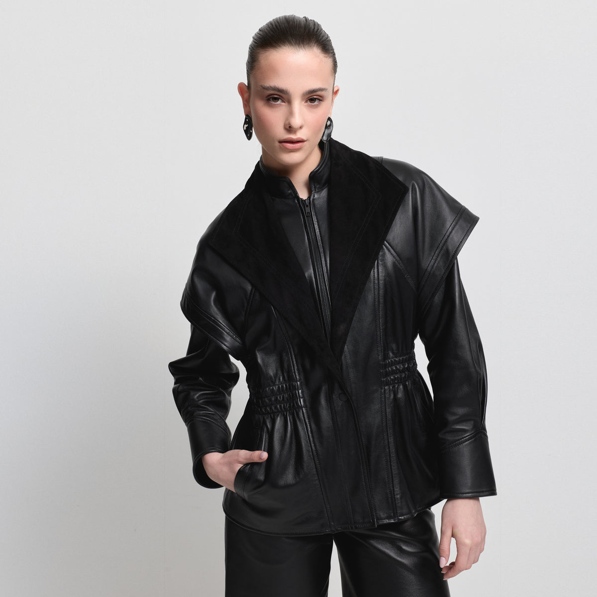 Charlize Jacket - Jet Black Leather