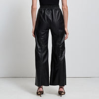 Chicago Wide Leg Pant - Jet Black Leather