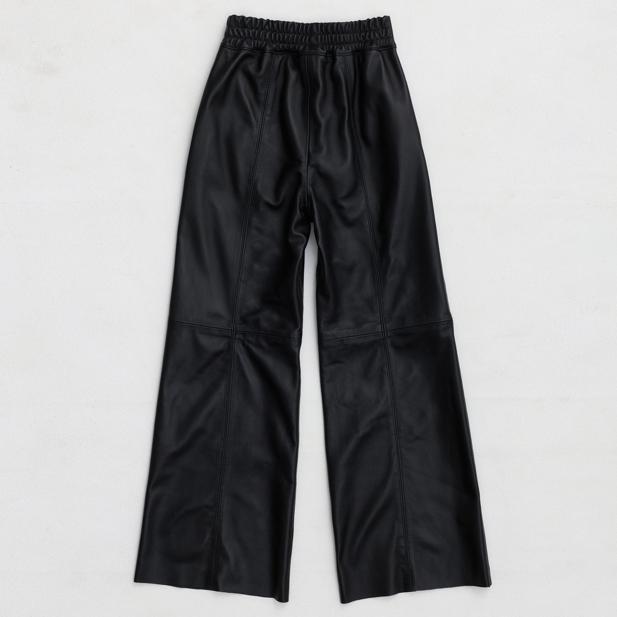 Chicago Wide Leg Pant - Jet Black Leather