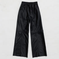 Chicago Wide Leg Pant - Jet Black Leather