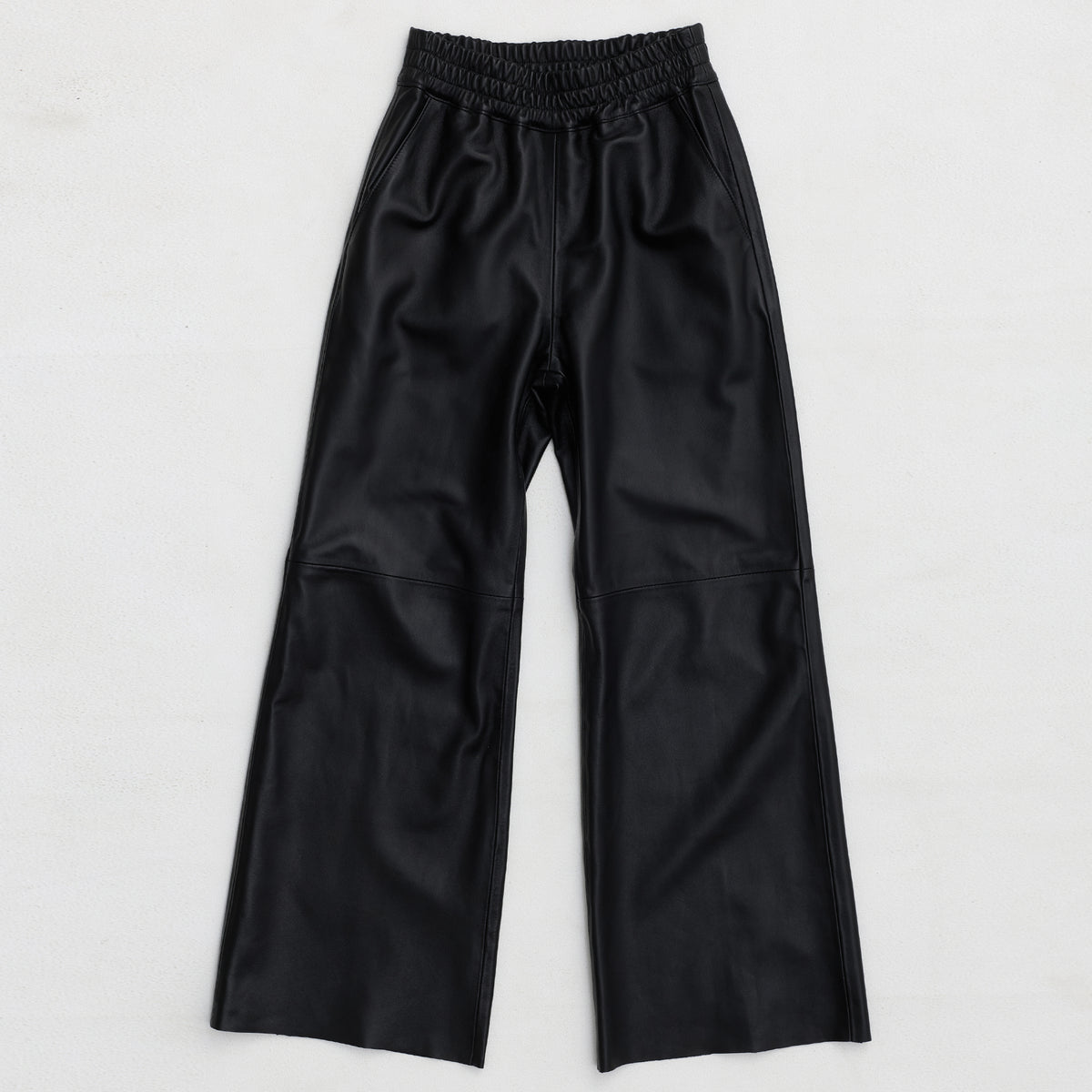 Chicago Wide Leg Pant - Jet Black Leather