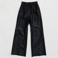 Chicago Wide Leg Pant - Jet Black Leather