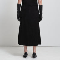 Christiana Skirt - Jet Black Suede