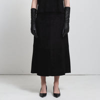 Christiana Skirt - Jet Black Suede