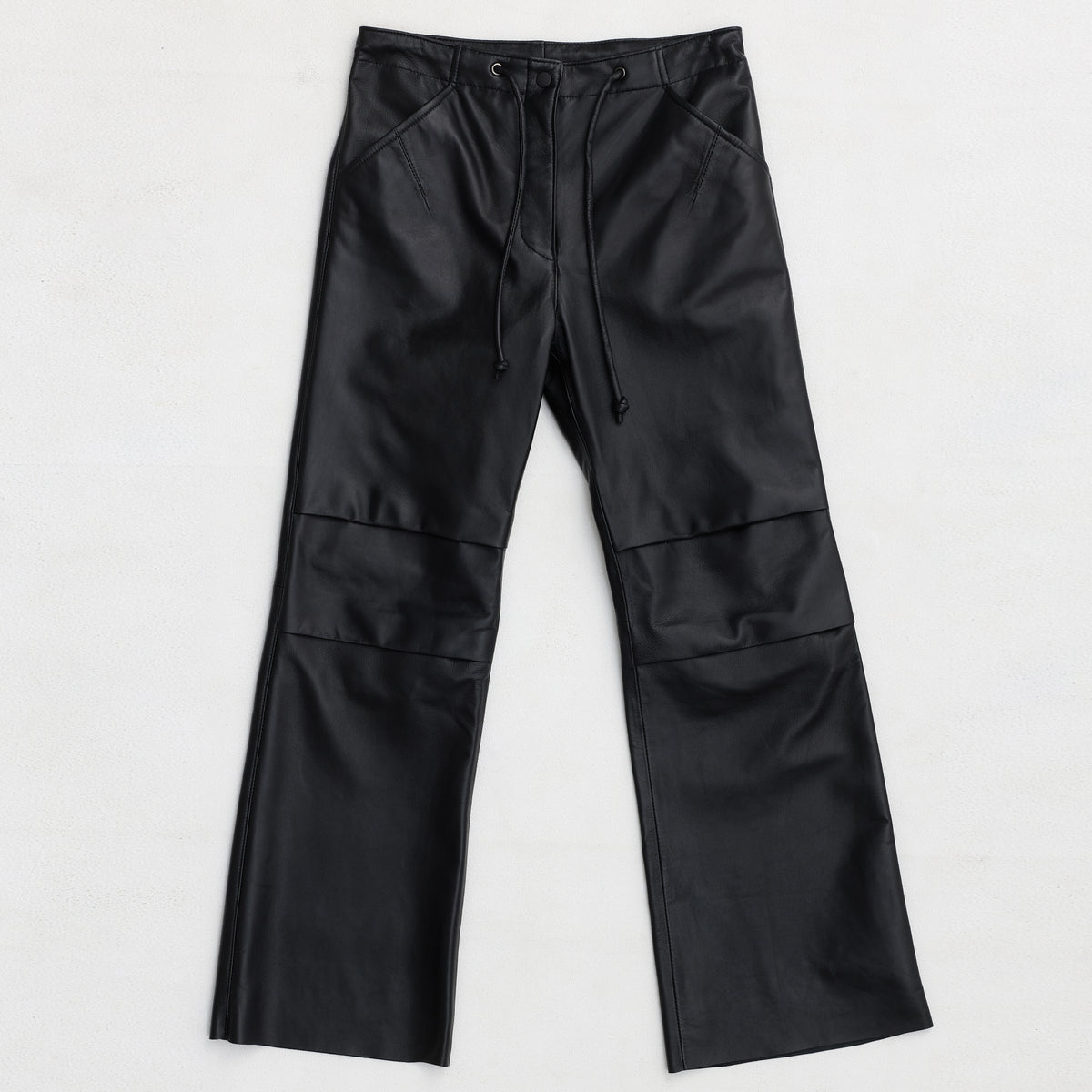 Colton Baggy Wide Leg Pant - Jet Black Leather