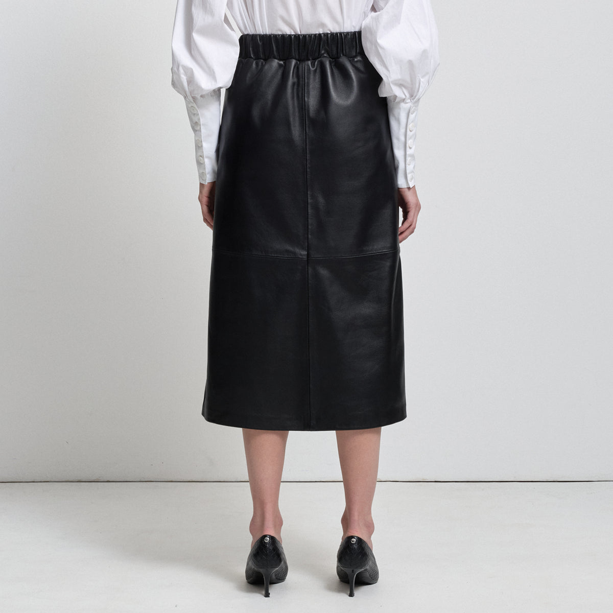 Gabriella Skirt - Jet Black Leather