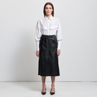 Gabriella Skirt - Jet Black Leather