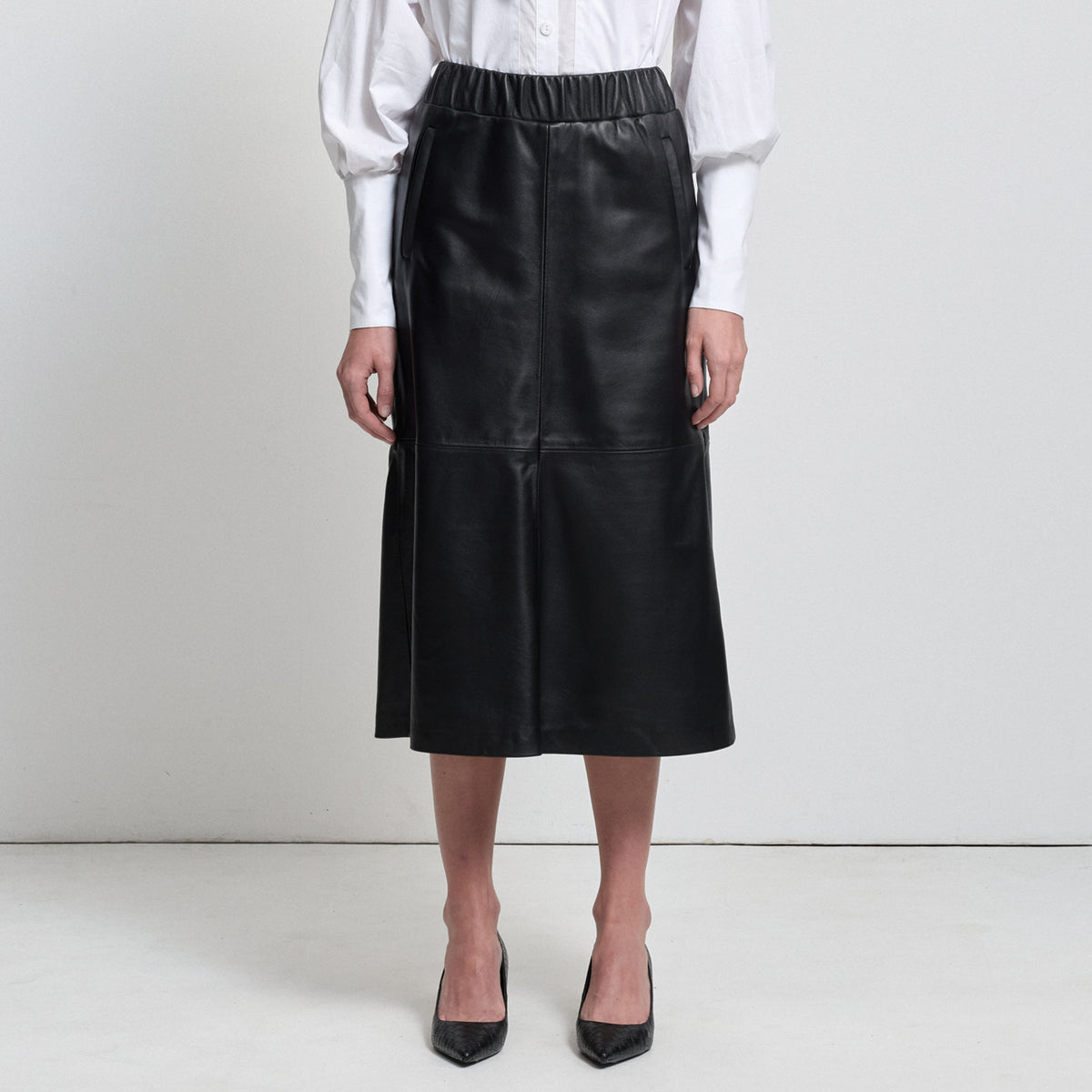Gabriella Skirt - Jet Black Leather